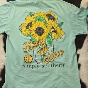 Simply Southern Mint Sunflower Tee